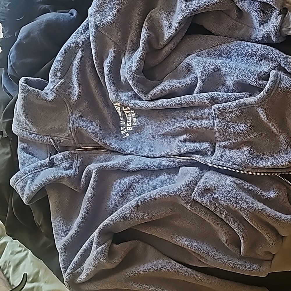 Soft blue zip up jacket